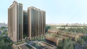 Phối cảnh tòa nhà Imperia Crystal lúc hoàng hôn