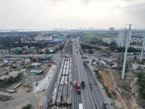 Toàn cảnh nút giao Mỹ Thủy nhìn từ trên cao