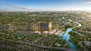 Toàn cảnh dự án Imperia Sensa Park ven sông nhìn từ trên cao