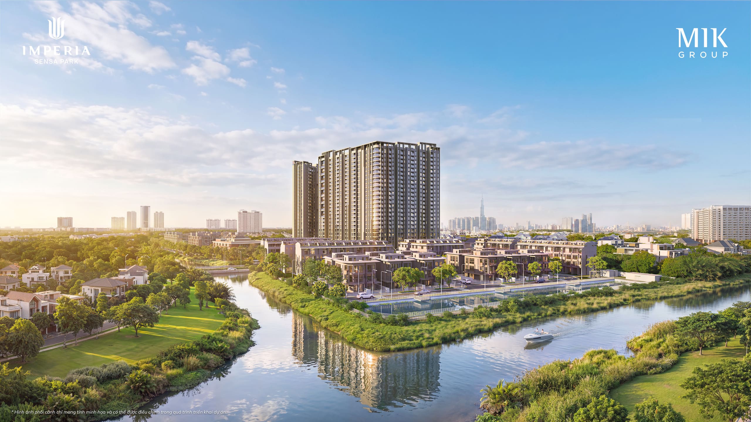 Toàn cảnh dự án Imperia Sensa Park ven sông ban ngày